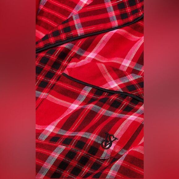 Victoria Secret Flannel Long Pajama Set Lipstick Lovely Plaid Small NWT‎ - Picture 5 of 7